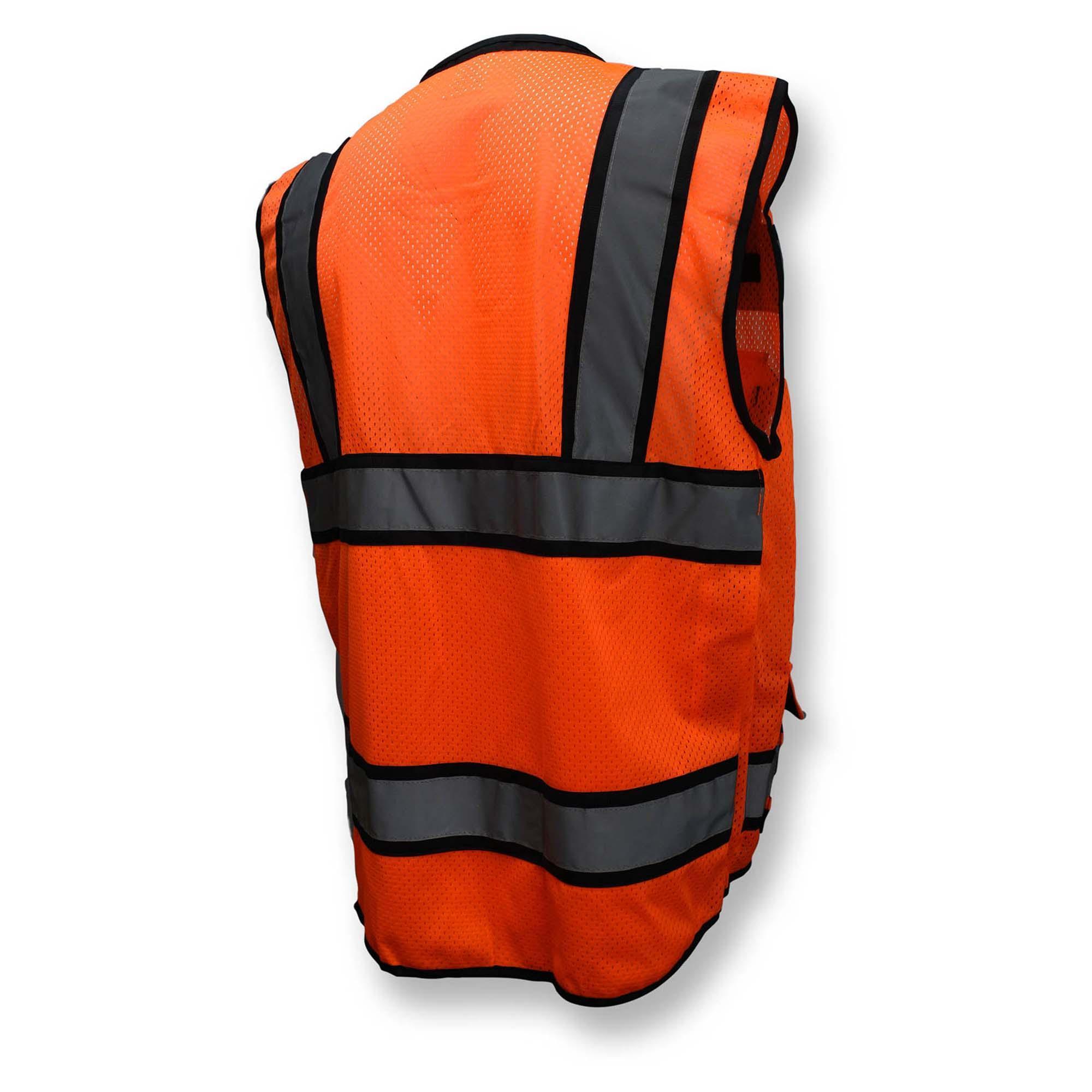 Adjustable Breakaway Economy Contrasting Class 2 Mesh Safety Vest with Reflective Tape