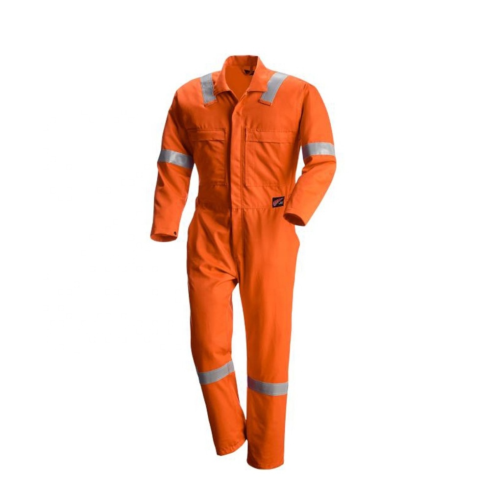 Wholesale Workwear Clothing Industrial Safety Overall Orange 100% Cotton Protective Coverall Boiler Suit Uniform