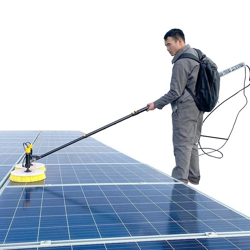 Roof 3.5/5.5/7.5M Telescopic solar panels cleaning power tools rotating brush machine