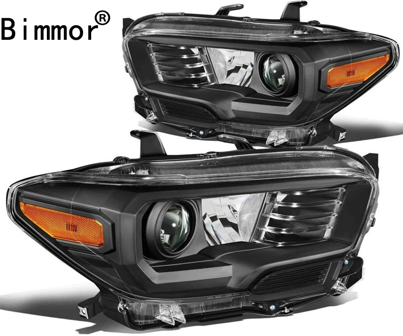 Bimmor 3 Car headlight for Toyota Tacoma 2016-2019 xenon head light USA version LED daytime running light All Black headlamp