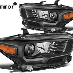 Bimmor 3 Car headlight for Toyota Tacoma 2016-2019 xenon head light USA version LED daytime running light All Black headlamp