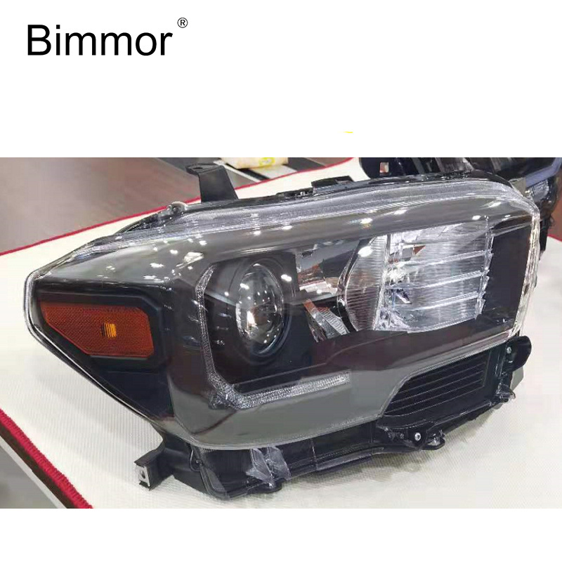 Bimmor 3 Car headlight for Toyota Tacoma 2016-2019 xenon head light USA version LED daytime running light All Black headlamp