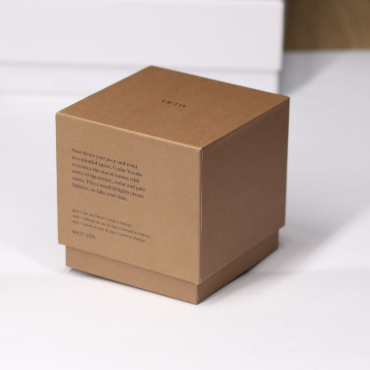 Custom Luxury Recycled Rigid Paper Matt Black Empty Candle Gift Packaging Boxes