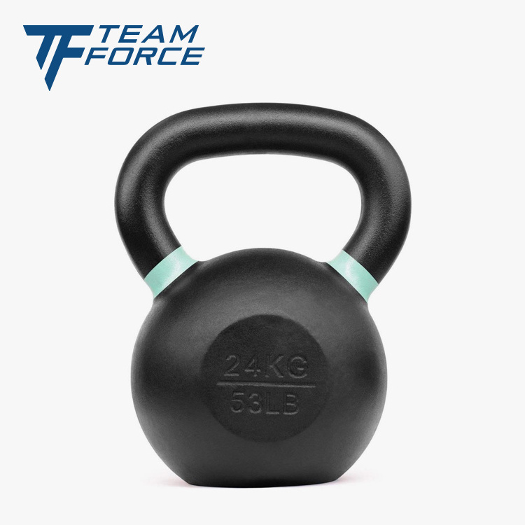 Custom gym weight training gravity workout solid vinyl spray paint coated competition cast iron kettlebell with logo