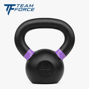 Custom gym weight training gravity workout solid vinyl spray paint coated competition cast iron kettlebell with logo