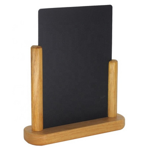 Table Top Wooden Menu Holder With Chalkboard For Restaurant