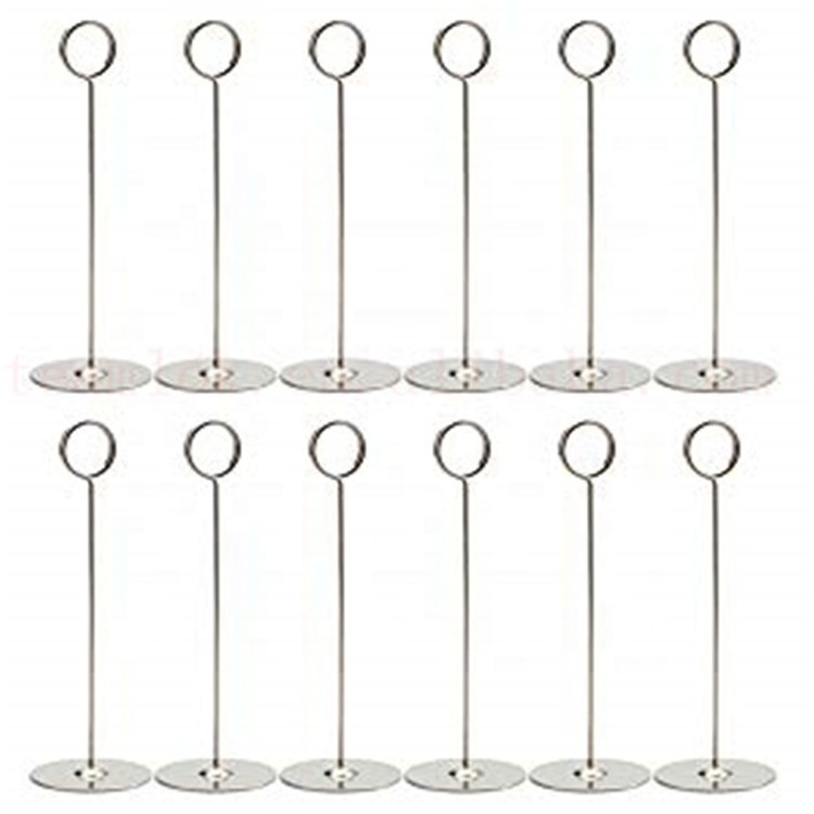 Table Number Card Holder Stand Wedding Place Card Holders Stainless Steel Photo Stand- Set of 12