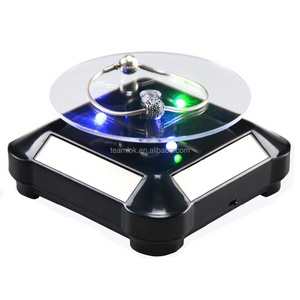 Solar Rotating Turntable Display Rotating Stand for Jewelry Watch holder for Various small articles display shelves & Led Light