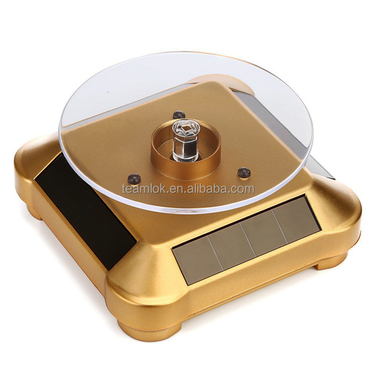 Solar Rotating Turntable Display Rotating Stand for Jewelry Watch holder for Various small articles display shelves & Led Light