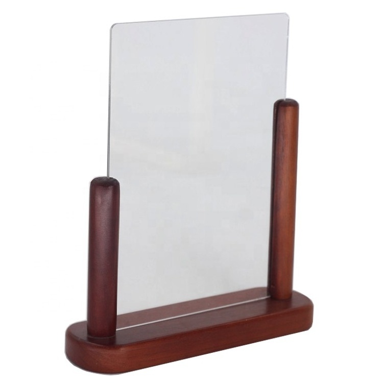 Table Top Wooden Menu Holder With Chalkboard For Restaurant