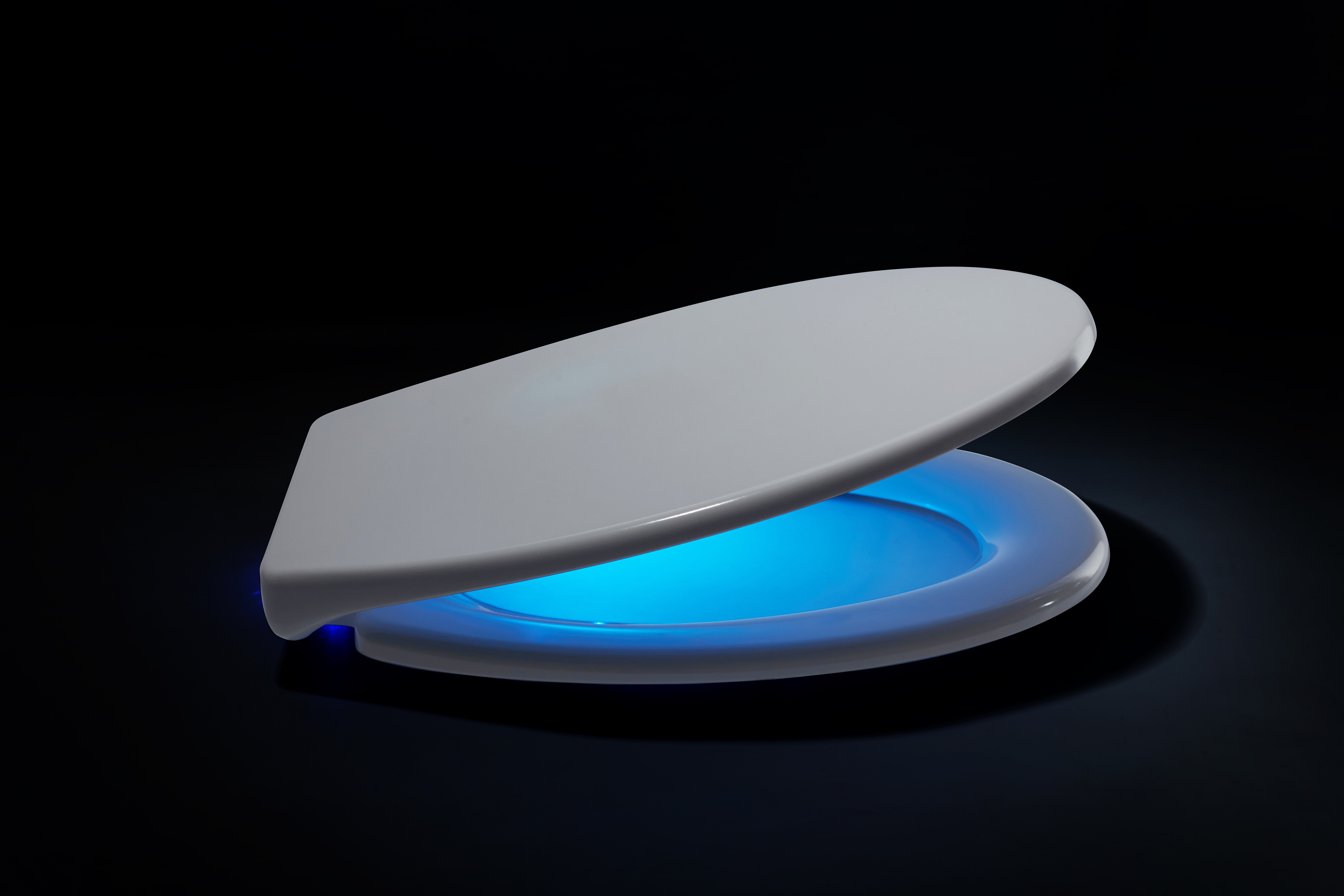 waterproof led blue night  light toilet seats cover with soft close