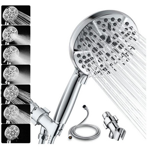 7 Functions Handheld Shower Head Set High Pressure Shower Head High Flow Hand Held Showerhead Set with 59 Inch Hose Bracket