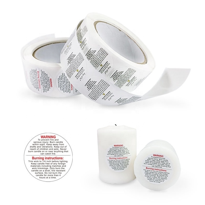 Custom Multi-Layer Booklet Labels Waterproof Adhesive Stickers for Candle Jar Folding Warning Labels for Packaging