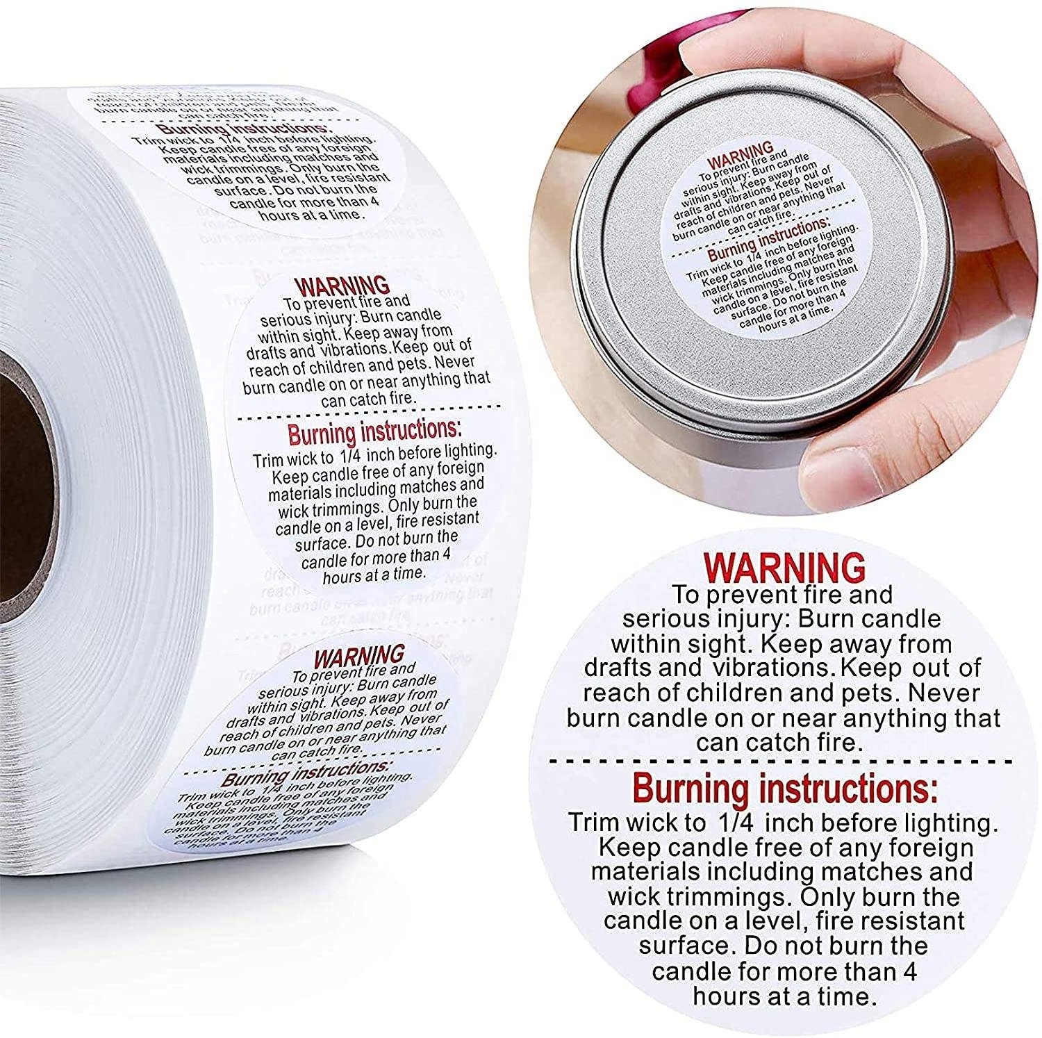 Custom Multi-Layer Booklet Labels Waterproof Adhesive Stickers for Candle Jar Folding Warning Labels for Packaging