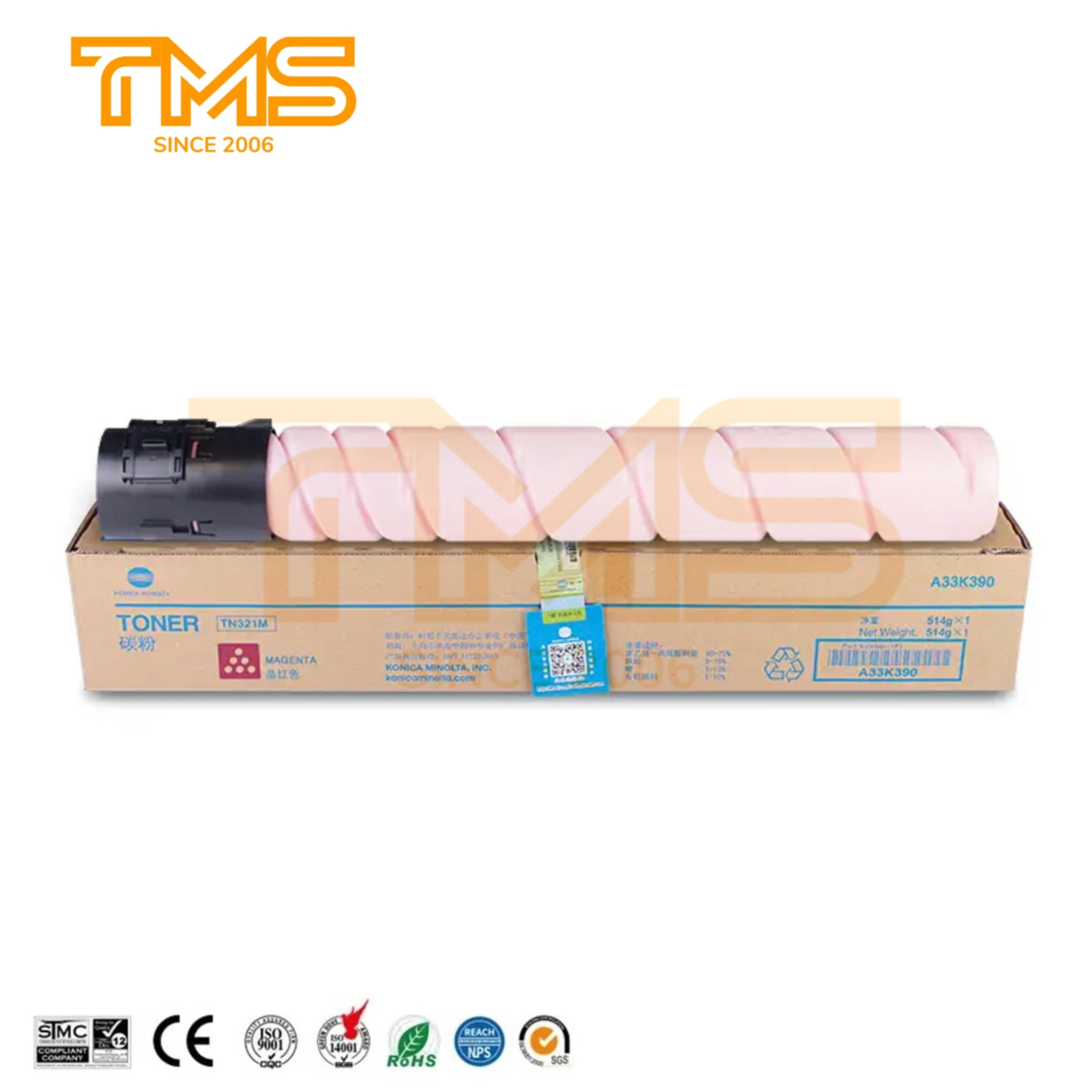 TMS TN321 TN221 color toner cartridge for KONICA MINOLTA BIZHUB C224 C364 C284 C281 C221 C7822 C7828 Bizhub copier toner