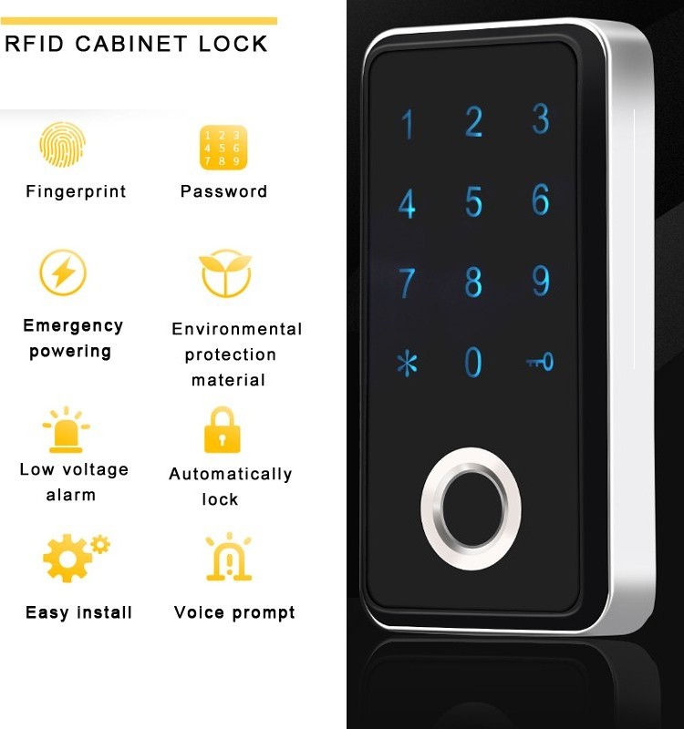 Electronic Magnetic Fingerprint Keypad Cabinet Locker Smart Code Lock