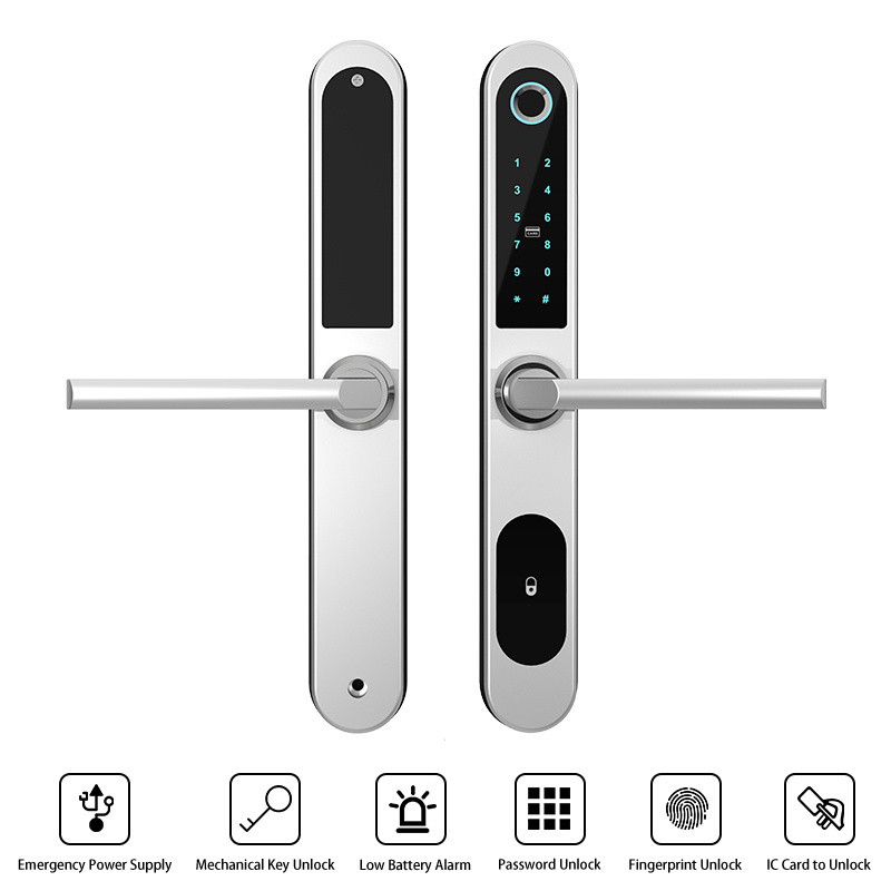 Tuya/TTlock APP Digital Keyless Smart Fingerprint Door Lock For Glass Door And Sliding Door