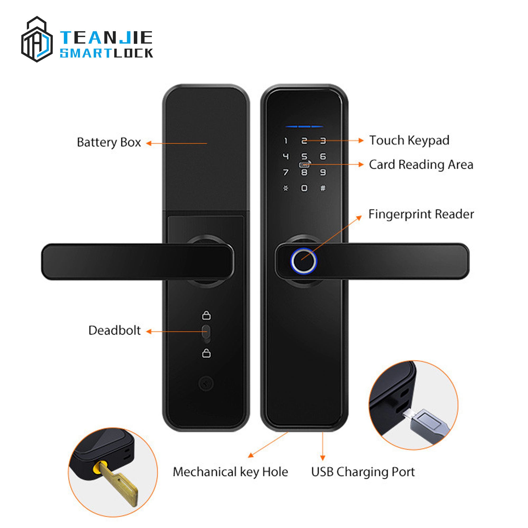 Tuya TTlock Smart Fingerprint Door Lock Safe Digital Electronic Lock With WiFi APP Password RFID Unlock For Home Security