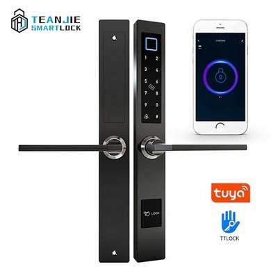 Biometric fingerprint sliding hook door lock electronic smart home double card password smart door lock