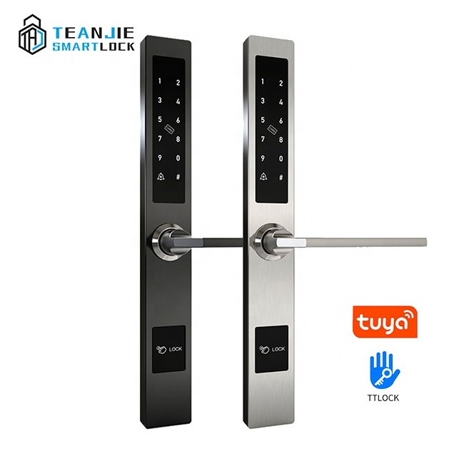 Biometric fingerprint sliding hook door lock electronic smart home double card password smart door lock