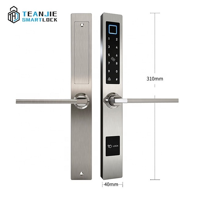 Biometric fingerprint sliding hook door lock electronic smart home double card password smart door lock