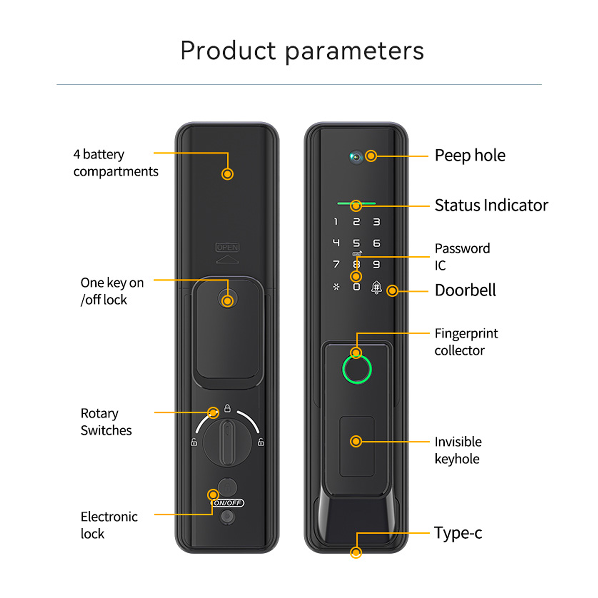 Advanced Smart Fingerprint Lock With Camera Smart Electronic Keyless Digital Wireless Wifi Manual Fingerprint Door Lock