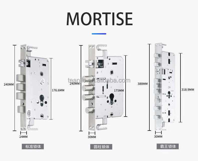 304 Stainless Steel tuya wifi or ttlock App Fingerprint Smart Lock Door Bluetooth  Digital Biometric Fingerprint Door Lock