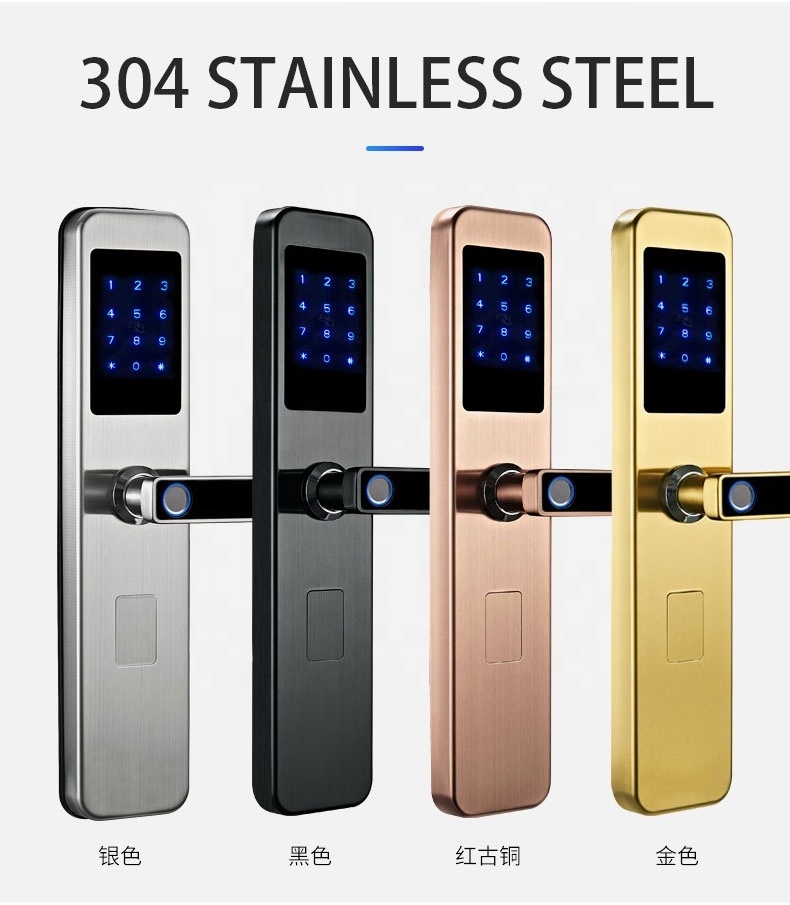 304 Stainless Steel tuya wifi or ttlock App Fingerprint Smart Lock Door Bluetooth  Digital Biometric Fingerprint Door Lock