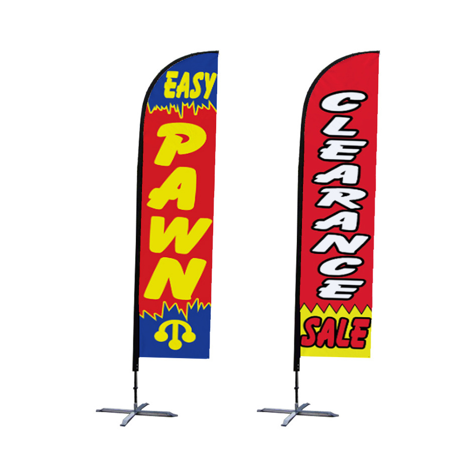 Double Sided Digital Print Wind Flying Customized Beach Flag With Pole Kit, Advertising Feather Flag/Teardrop Flag