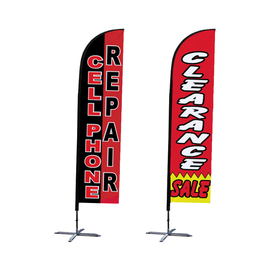 Double Sided Digital Print Wind Flying Customized Beach Flag With Pole Kit, Advertising Feather Flag/Teardrop Flag