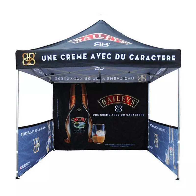 Custom deluxe instant pop up strong 10 by 10 straight leg bbq canopy tent for outdoor event in winter