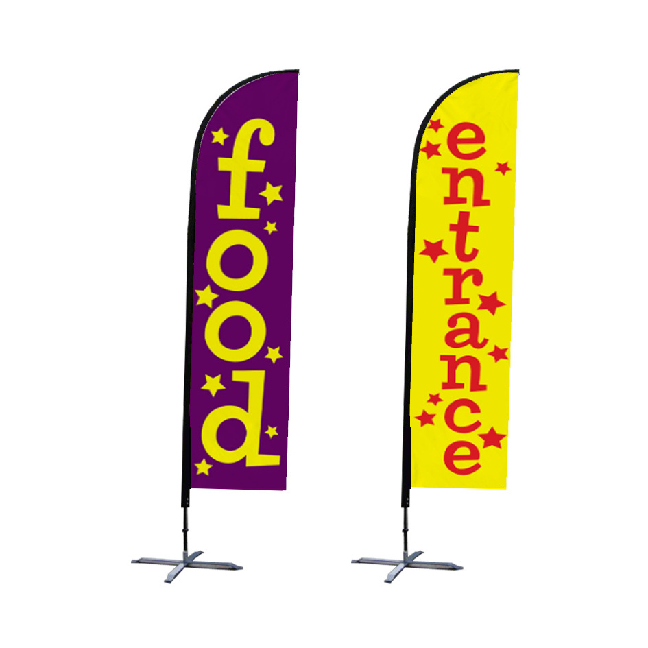 Double Sided Digital Print Wind Flying Customized Beach Flag With Pole Kit, Advertising Feather Flag/Teardrop Flag