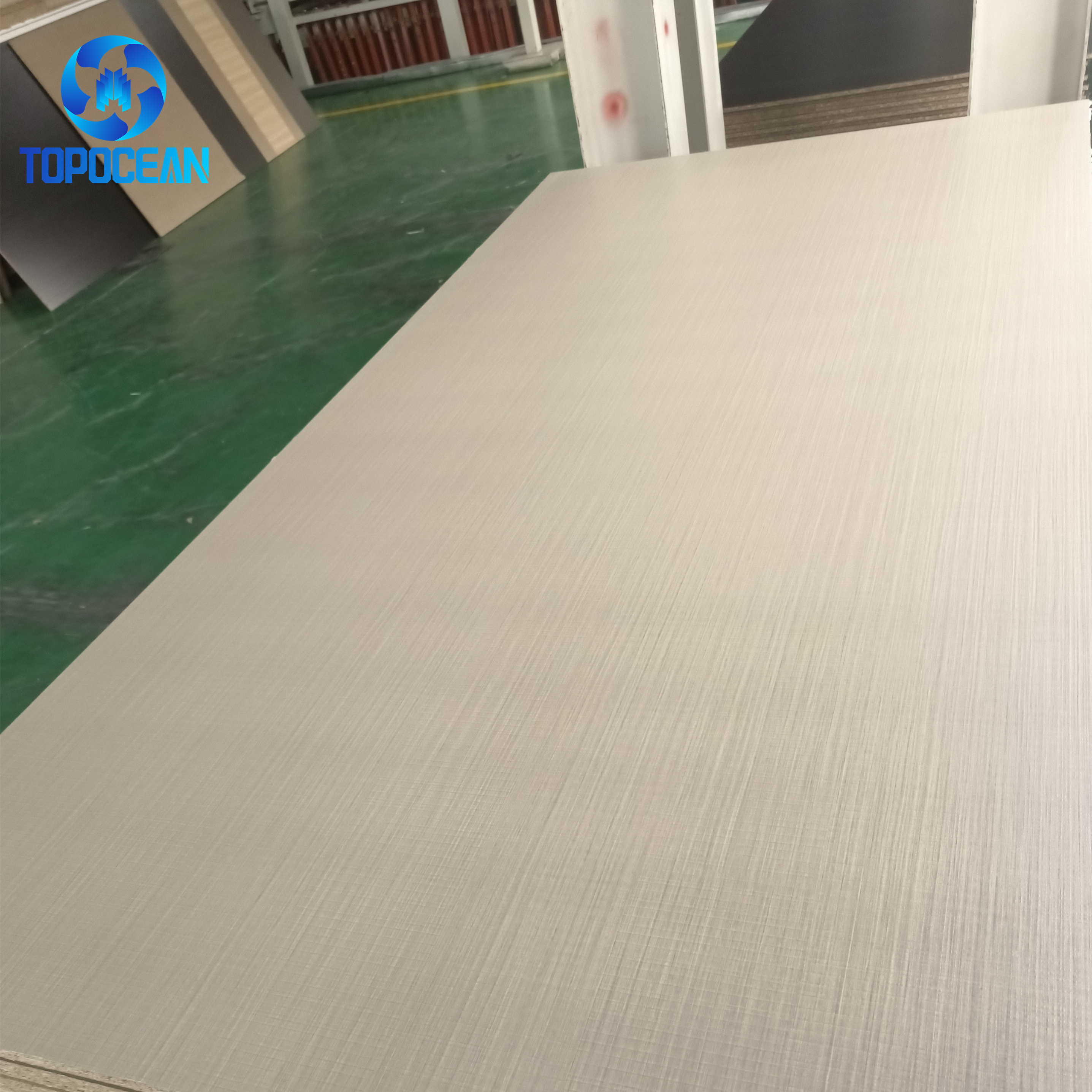 Topocean Easy To Clean 1220*2745 12mm thick melamine paper faced laminated chipboard particle board sheet for furniture