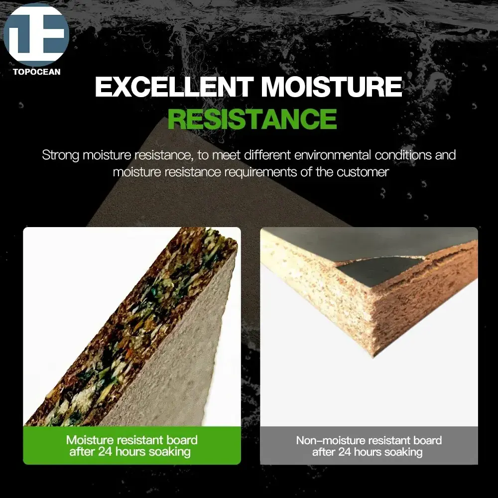 TOPOCEAN 1220*2440 Customizable Moisture Resistant prelaminated chipboard Laminated Particle Board