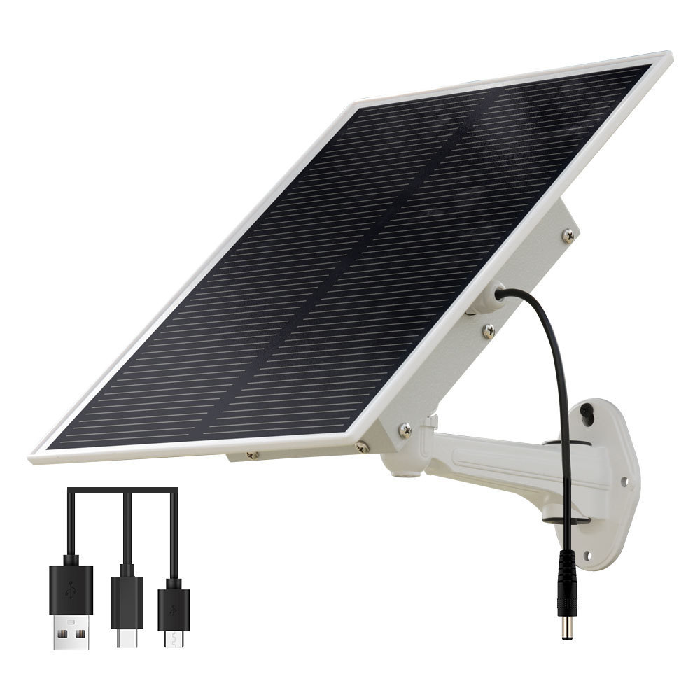 TecDeft Mini Solar Panel Tpye-c Micro Usb Output small size 15W Pole Wall mounted MONO solar panel for outdoor Wireless camera