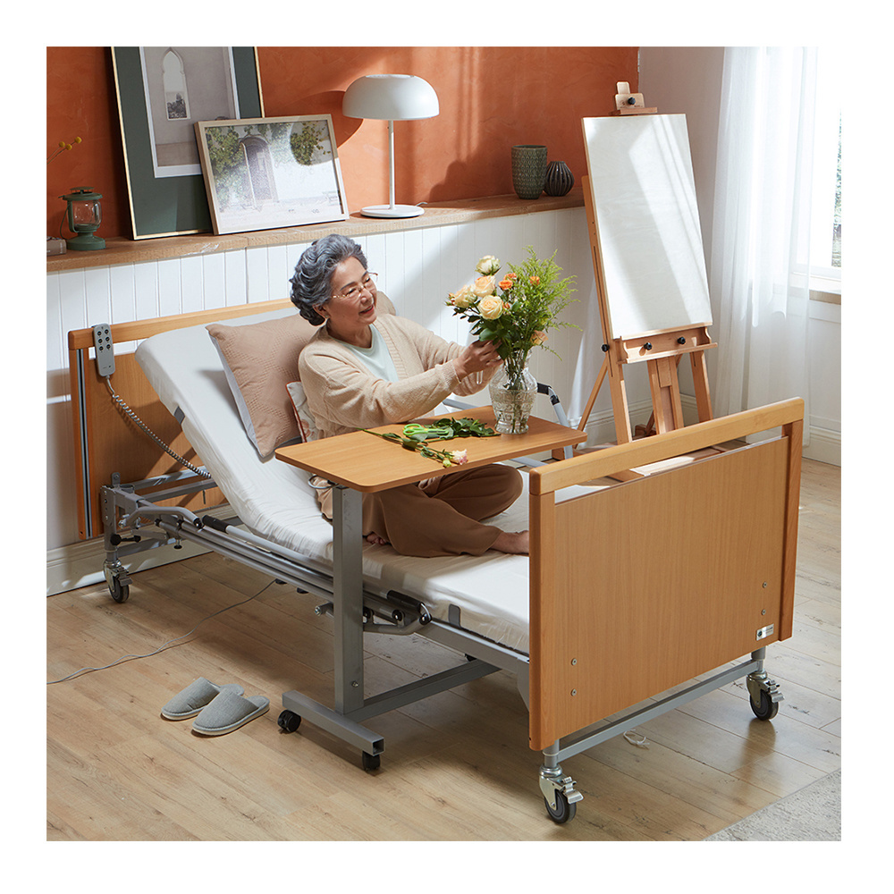 Tecforcare OEM ODM wooden home care bed nursing home care bed for the elderly wood adjustable bed