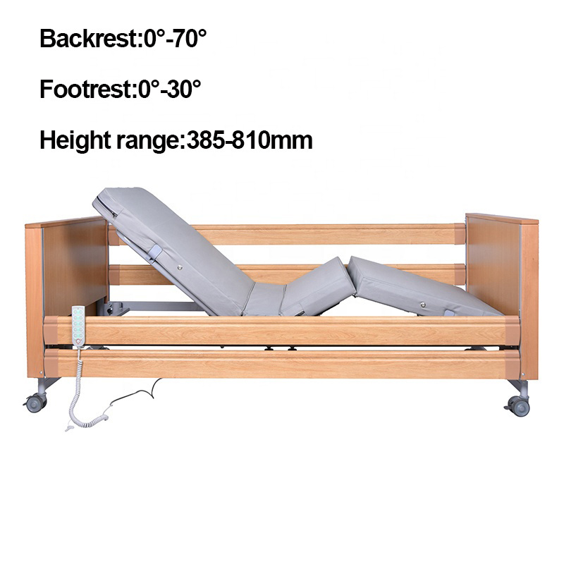 Tecforcare OEM ODM wooden home care bed nursing home care bed for the elderly wood adjustable bed