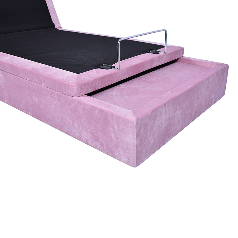 Tekvorcare twin  pink velvet bed king size electric bed adjustable full hello kitty bed frames