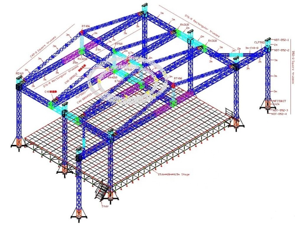 Hot Sale 290*290mm Heavy duty Aluminum Spigot Box Truss Of Roof Truss And Truss stage With Cover