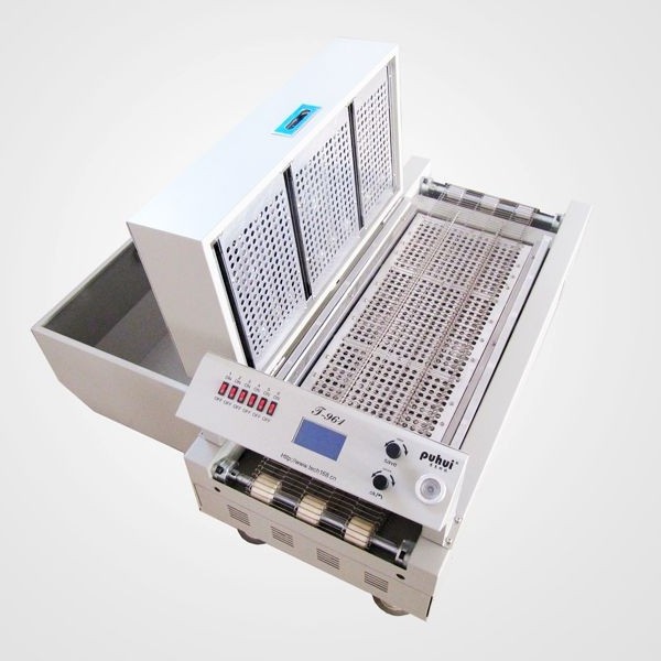 Popular economical mini conveyor small 6 heating zone Puhui T-961 smt reflow oven for PCB BGA LED leadfree soldering 220 /110v