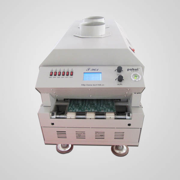 Popular economical mini conveyor small 6 heating zone Puhui T-961 smt reflow oven for PCB BGA LED leadfree soldering 220 /110v