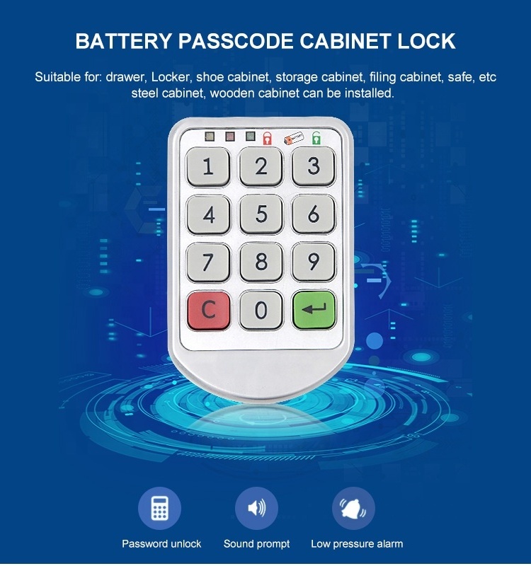 China Supplier Intelligent Password Keyless Digital Keypad Smart Cabinet Door Lock