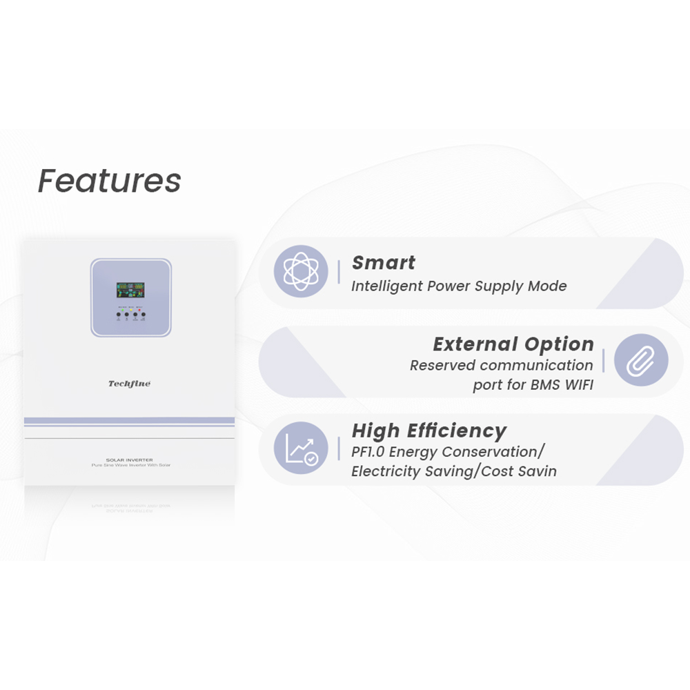 11Kw 11000w 220V Pure Sine Wave Dc To Ac Inverter 48V Home Power System On Off Grid Dual Mppt Hybrid Solar Inverter