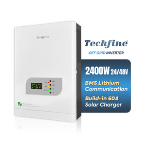 Techfine Off Grid DC 24V AC 220V 230V 2.4KW off grid Solar Power Inverter 3KVA 2400W With MPPT Charger Controller