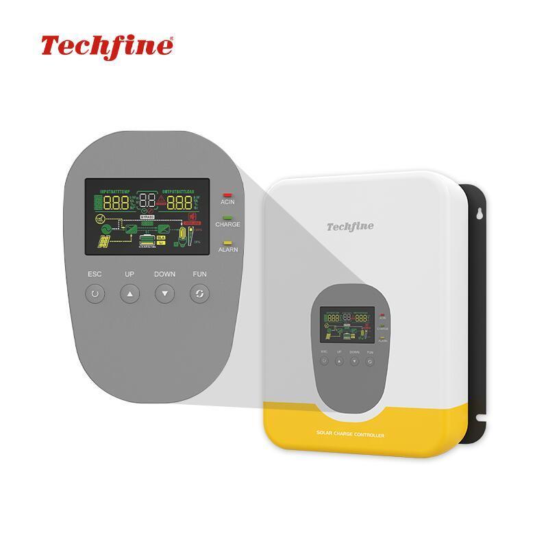 Techfine 12v 24v 48v 40A 30A 60A MPPT LCD Display Off Grid Solar Charge Controller MPPT solar charge controller