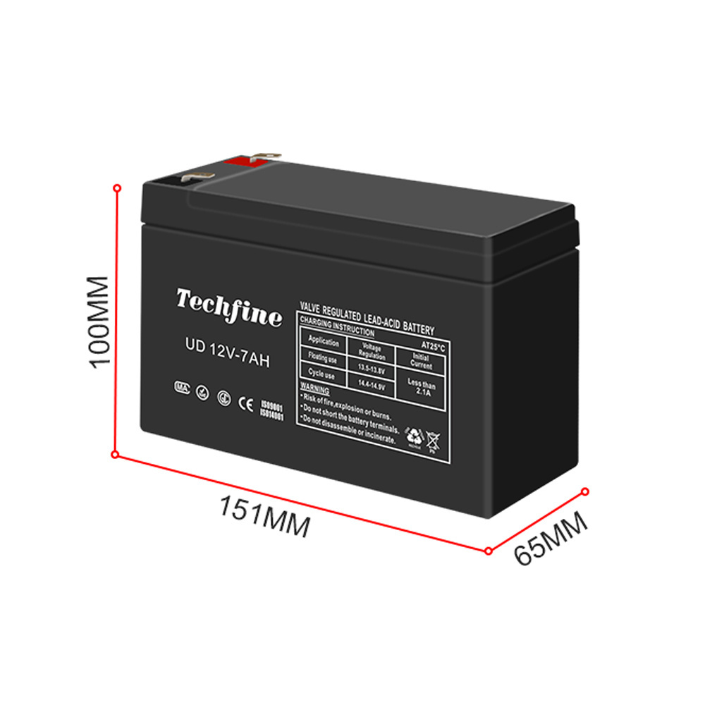 Techfine  Lead Acid Solar Battery 12V 7AH 9AH 12AH 17AH no Maintenance Low Self Discharge high efficient