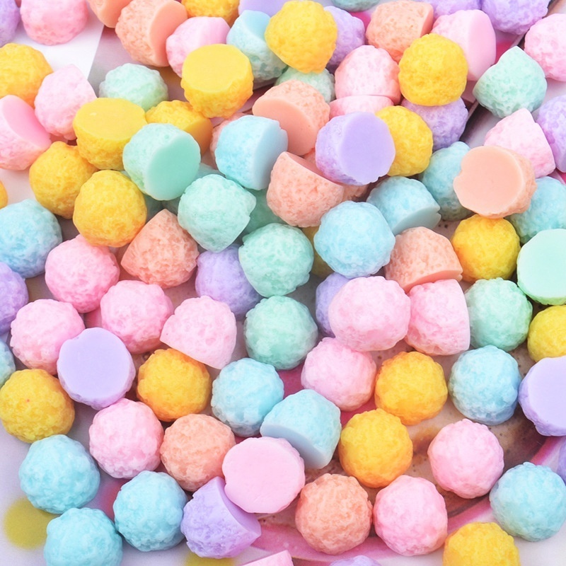 Kawaii Sugar Ball Sweet Ice Resin Cabochons Flatback Candy Ball Snowball for DIY Dollhouse Slime Accessory