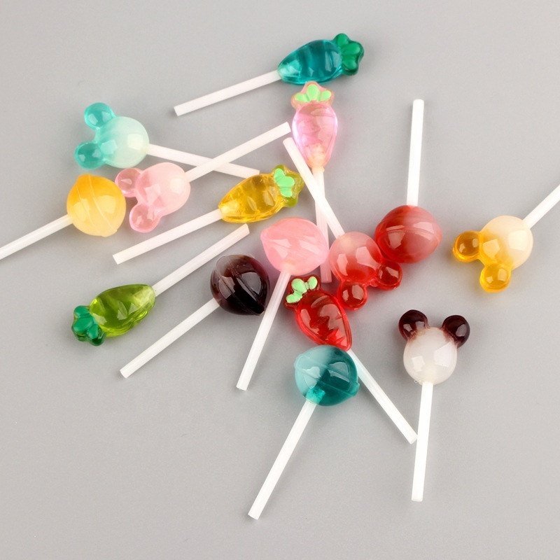 Popular Slime Charms Clear Round Ball Lollipop Sweet Candy Dollhouse Craft Supplies for DIY Pendant Earing Accessories