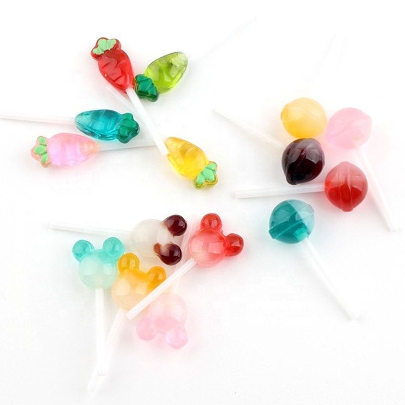 Popular Slime Charms Clear Round Ball Lollipop Sweet Candy Dollhouse Craft Supplies for DIY Pendant Earing Accessories