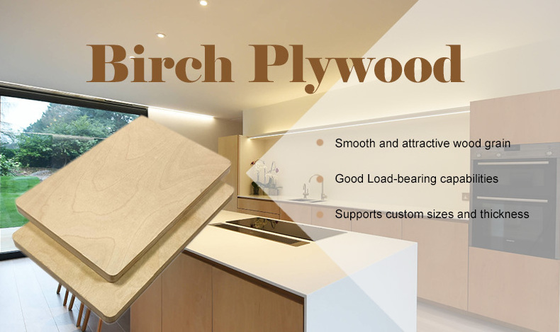 Wholesale 18mm Wood Veneer Plywood Sheet 4x8ft Birch Plywood